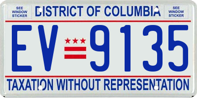 DC license plate EV9135
