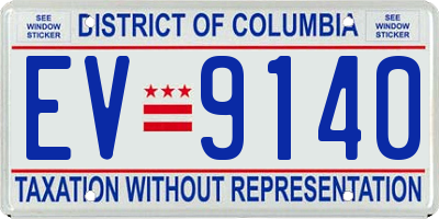 DC license plate EV9140