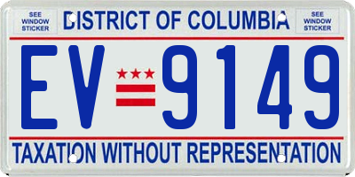 DC license plate EV9149