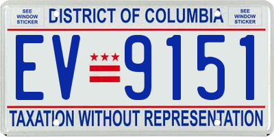 DC license plate EV9151