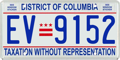 DC license plate EV9152