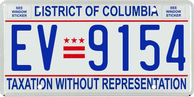 DC license plate EV9154