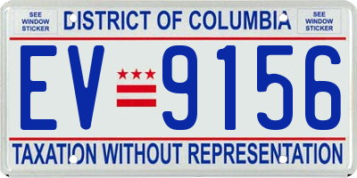 DC license plate EV9156