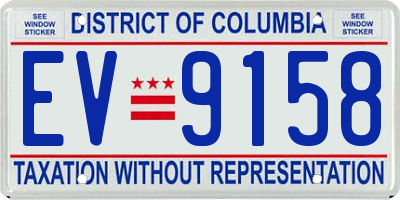 DC license plate EV9158