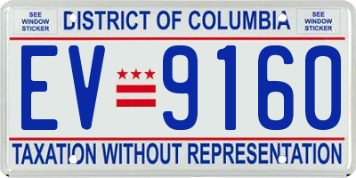 DC license plate EV9160