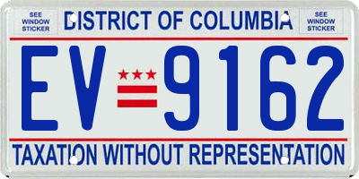 DC license plate EV9162