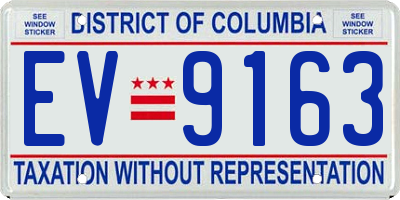 DC license plate EV9163