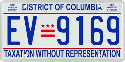 DC license plate EV9169