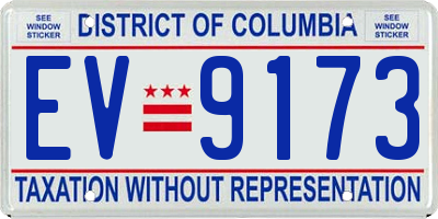 DC license plate EV9173