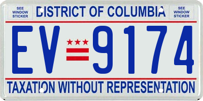 DC license plate EV9174