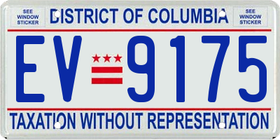 DC license plate EV9175