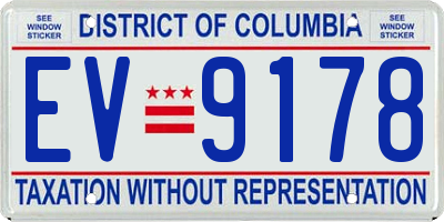 DC license plate EV9178