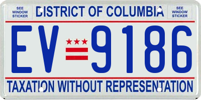 DC license plate EV9186