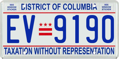 DC license plate EV9190