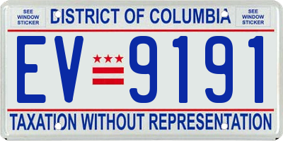 DC license plate EV9191