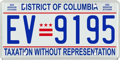 DC license plate EV9195