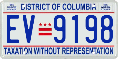 DC license plate EV9198