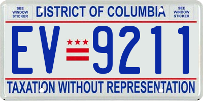 DC license plate EV9211