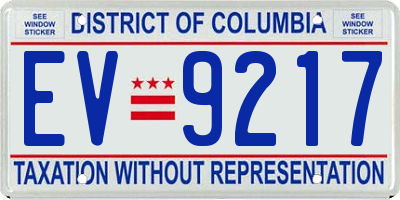 DC license plate EV9217