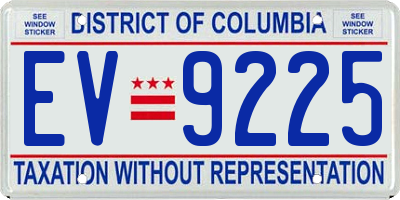 DC license plate EV9225