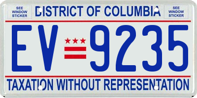 DC license plate EV9235