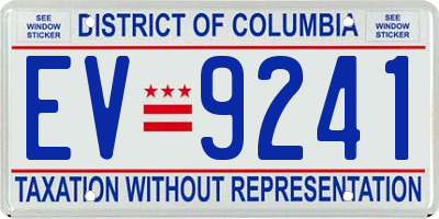 DC license plate EV9241