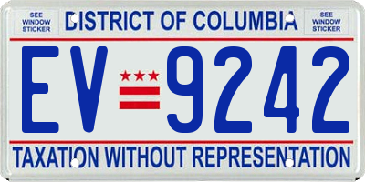 DC license plate EV9242
