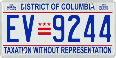 DC license plate EV9244