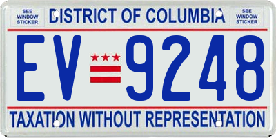 DC license plate EV9248