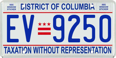 DC license plate EV9250