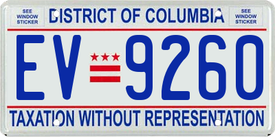DC license plate EV9260