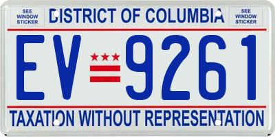 DC license plate EV9261