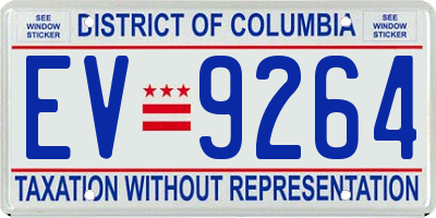 DC license plate EV9264