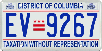 DC license plate EV9267