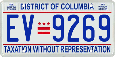 DC license plate EV9269