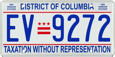 DC license plate EV9272