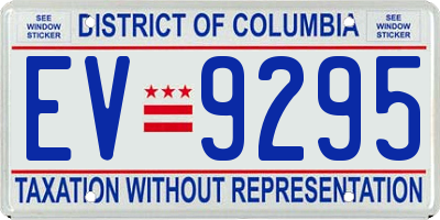 DC license plate EV9295