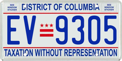 DC license plate EV9305