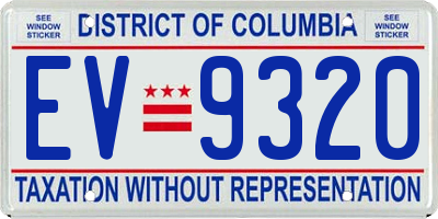 DC license plate EV9320