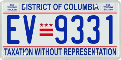 DC license plate EV9331