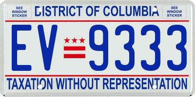 DC license plate EV9333