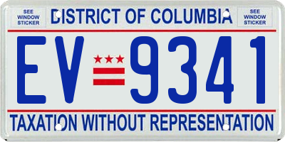DC license plate EV9341