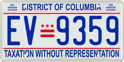 DC license plate EV9359