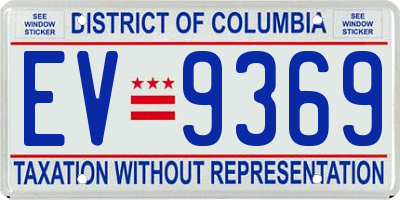 DC license plate EV9369