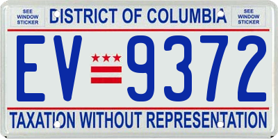 DC license plate EV9372