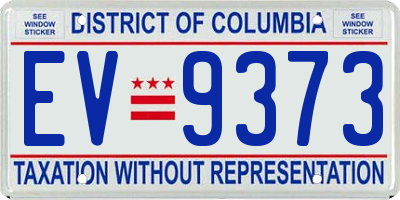 DC license plate EV9373