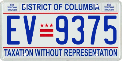 DC license plate EV9375