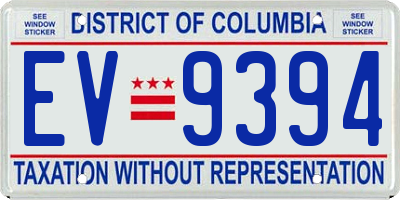 DC license plate EV9394
