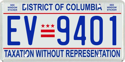 DC license plate EV9401
