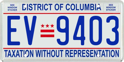 DC license plate EV9403